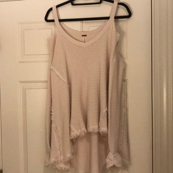 Free People Moonshine VNeck Sweater Cream Size S - Picture 3 of 5